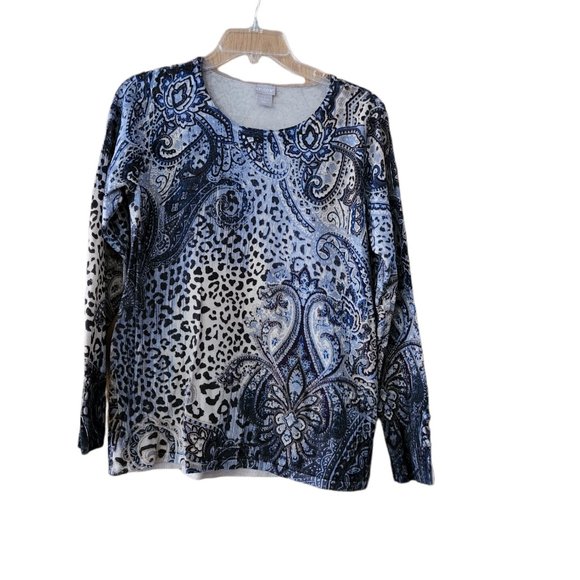 Chico's Sweaters - Chico's Long Sleeve Paisley and Animal Print Top - Chico's Size 1/US Small 8